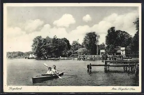 AK Berlin-Tegelort, Ruderboot auf dem Tegeler See