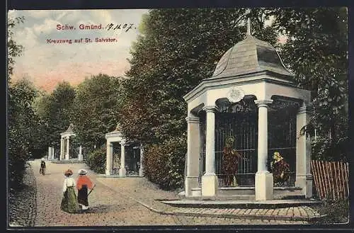 AK Schw. Gmünd, Kreuzweg auf St. Salvator