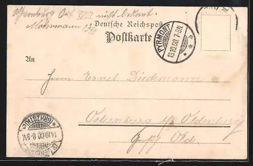 AK Friedensthal bei Pyrmont, Ortsansicht mit Bergen