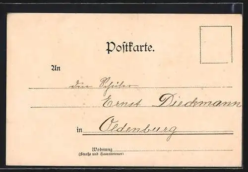 AK Oldenburg, Hunte vom Charlottensitz im Schlossgarten
