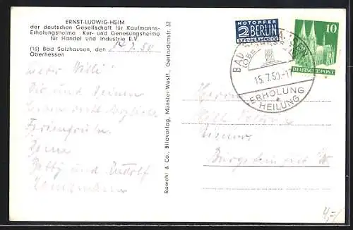 AK Bad Salzhausen /Oberhessen, Fliegeraufnahme des Ernst-Ludwig-Heims
