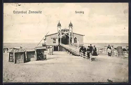 AK Zinnowitz, Seesteg und Strandkörbe