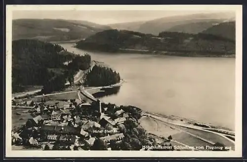 AK Schluchsee, Fliegeraufnahme des Ortes mit Hotel Sternen