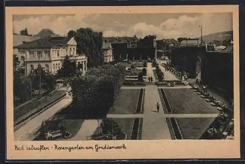 AK Bad Salzuflen, Rosengarten am Gradierwerk
