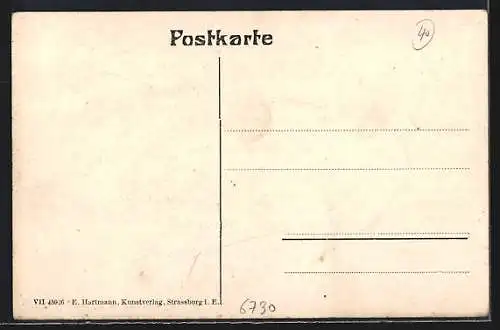 AK Hambach / Rheinpfalz, Teilansicht vom Ort mit der Maxburg