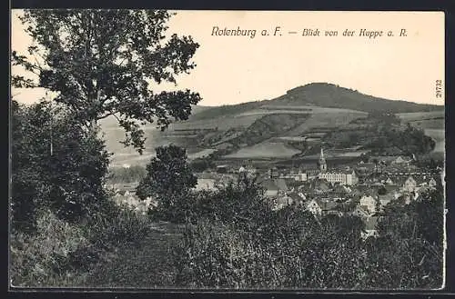 AK Rotenburg a. F., Blick von der Kuppe auf Rotenburg