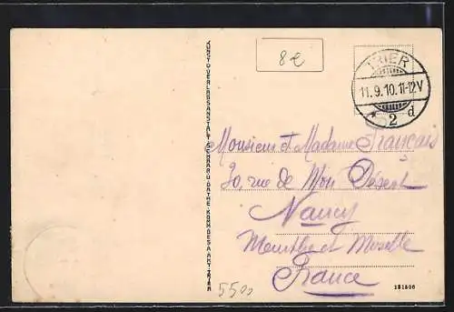 AK Trier, Moselfähre mit Passagieren