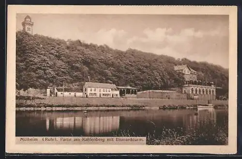 AK Mülheim /Ruhr, Partie am Kahlenberg mit Bismarckturm
