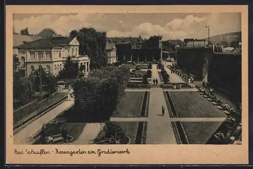 AK Bad Salzuflen, Rosengarten am Gradierwerk