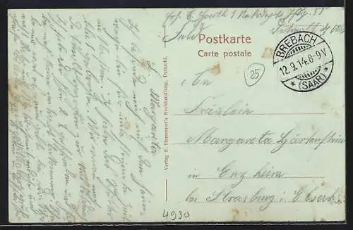 AK Detmold, Fürstl. Residenz Schloss mit Springbrunnen