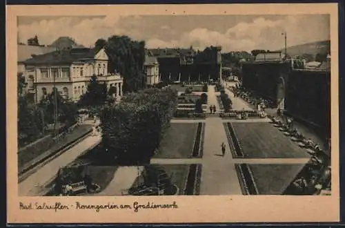 AK Bad Salzuflen, Rosengarten am Gradierwerk