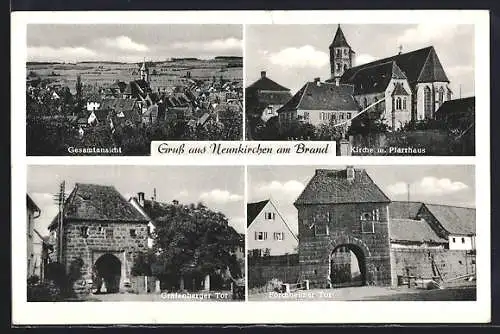 AK Neunkirchen / Brand, Forchheimer Tor, Gräfenberger Tor und Pfarrhaus