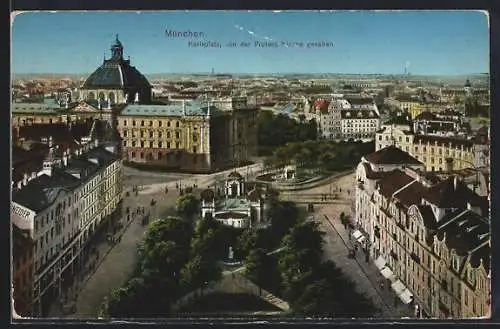 AK München, Karlsplatz von der protest. Kirche gesehen