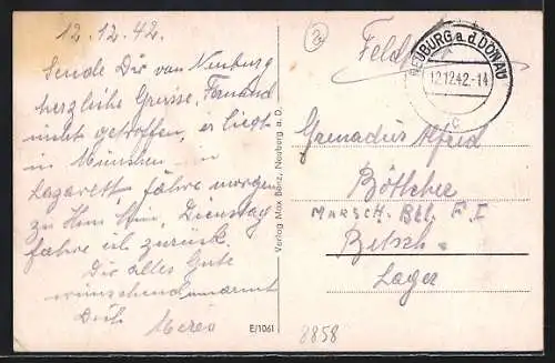 AK Neuburg / Donau, Teilansicht des Ortes