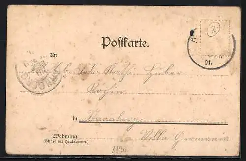 AK Weilheim / Oberbayern, Blick zum Postplatz