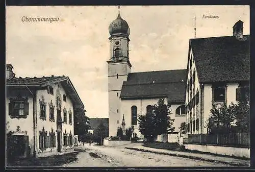 AK Oberammergau, Ettaler-Strasse am Forsthaus
