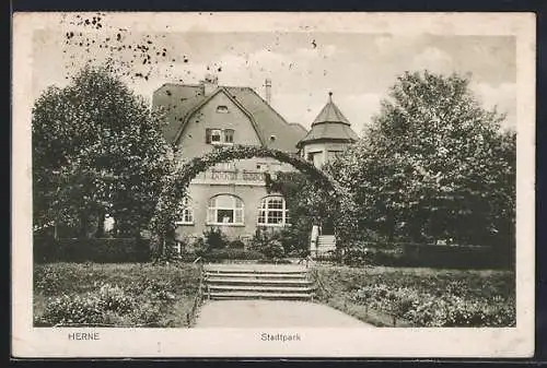 AK Herne, Stadtpark mit Restaurant