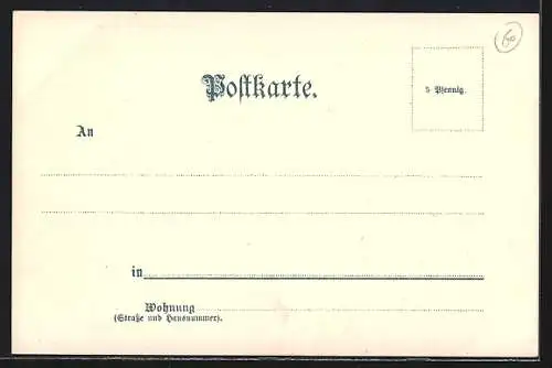 Lithographie Grosshesselohe, Teilansicht von Süden gesehen