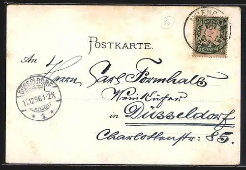 Lithographie München, Allerhl. Hofkirche, Hoftheater, Königsbau d. K. Res.