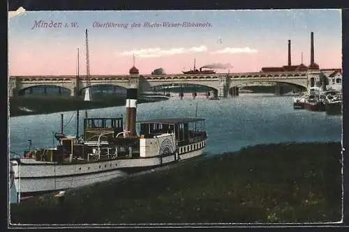 AK Minden i. W., Überführung des Rhein-Weser-Elbkanals