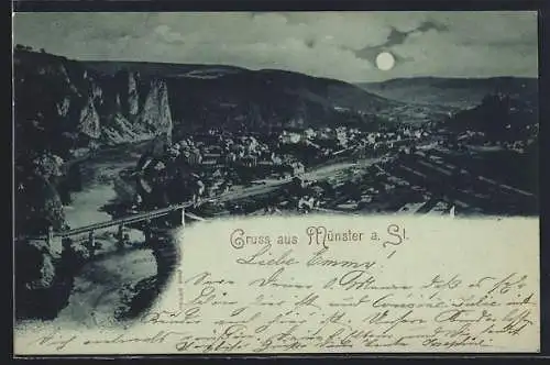 AK Münster a. St., Totalansicht in der Nacht