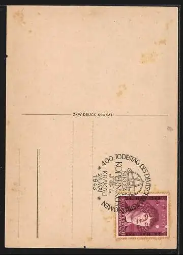 AK Krakau, Nikolaus Kopernikus, 400.Todestag, 1543-1943, Denkmal