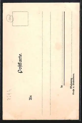 Lithographie Frankfurt, Blick in eine alte Strasse, Pferdekutsche