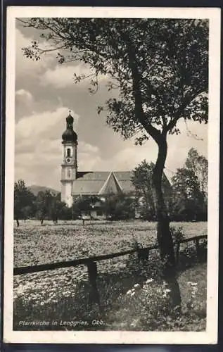 AK Lenggries, Blick auf die Pfarrkirche