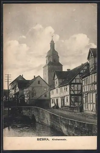 AK Bebra / Hessen, Teilansicht mit Kirche