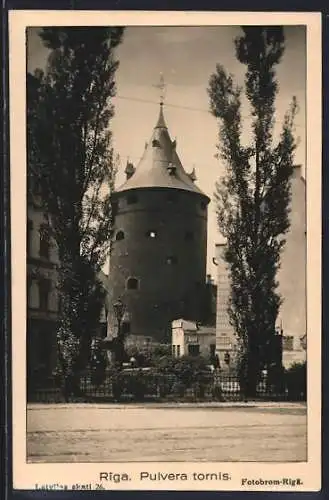 AK Riga, Blick zum Pulverturm