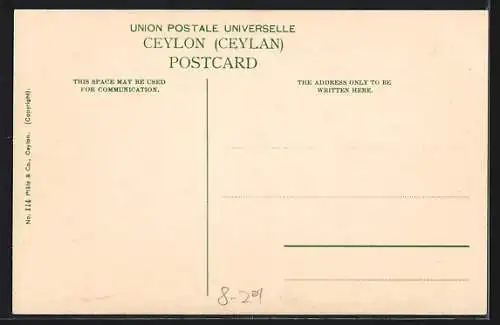 AK Ceylon, Indigenous men tapping rubber trees