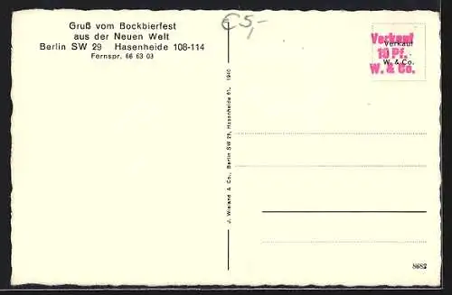 AK Berlin-Neukölln, Bockbierfest in der Neuen Welt, Hasenheide 108-114