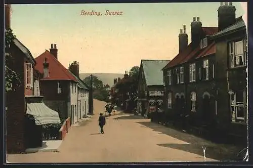 AK Beeding /Sussex, Street Scene with Cooks Market