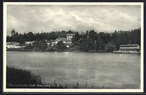 AK Allentsteig N. D., Flusspartie mit Blick aufs Stadtufer