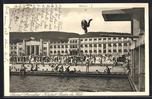 AK Baden, Thermal-Strandbad mit Sprungturm
