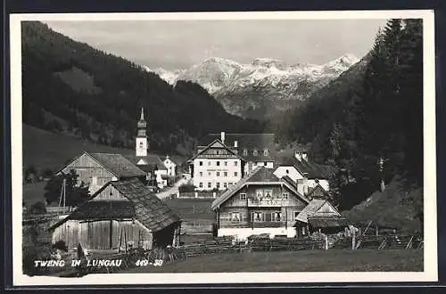 AK Tweng in Lungau, Gasthof Zur Post und Kirche