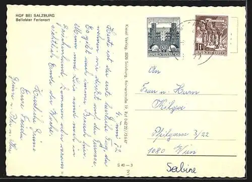 AK Hof bei Salzburg, Strassenpartie an der Kirche