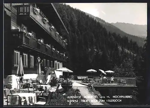AK Schwaz /Tirol, Alpenhof Hubertus, Blick zum Kellerjoch