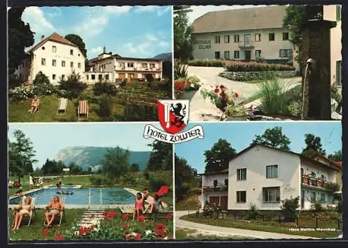 AK Finkenstein am Faaker See, Gödersdorf, Hotel Zollner mit Schwimmbad