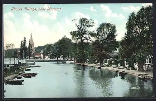 AK Thorpe /Norwich, Ortsansicht mit Flusspartie
