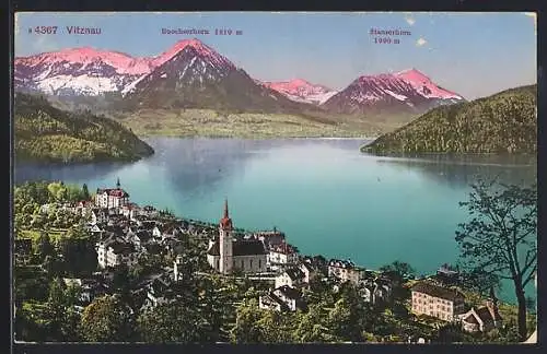 AK Vitznau, Ortsansicht mit See