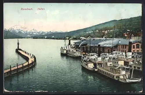 AK Rorschach, Schiffe im Hafen
