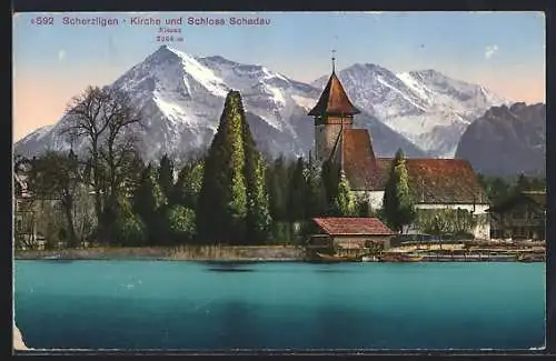 AK Scherzligen, Kirche und Schloss Schadau