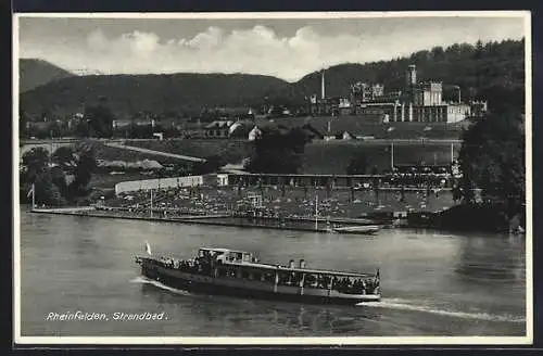 AK Rheinfelden, Flusspartie mit Dampfschiff