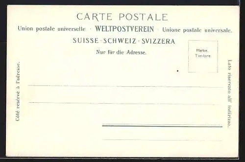 AK Amden, Ortspartie mit Umgebung von Walensee bis Rautispitz