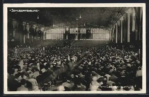 AK Wien, Schubertehrung 1928, Innenansicht der Festhalle