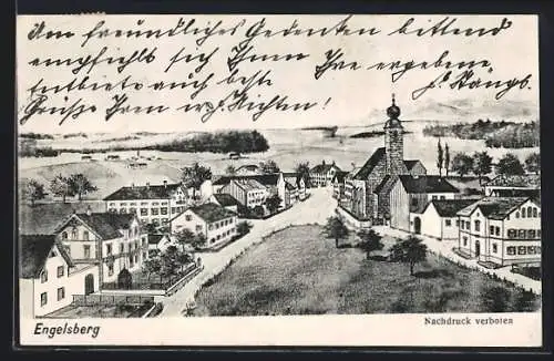 AK Engelsberg / Garching, Ortsansicht aus der Vogelschau