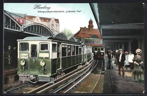 AK Hamburg-St.Georg, Untergrundbahn-Haltestelle Lübecker Tor