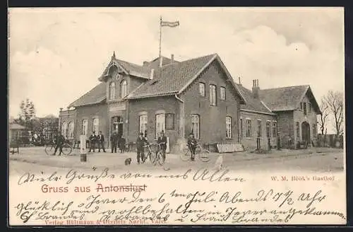 AK Antonslust, W. M. Bööks Gasthof, Fahrradfahrer
