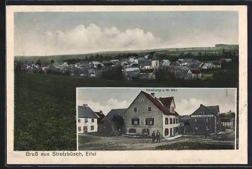 AK Strotzbüsch /Eifel, Handlung J. M. Max und Gasthaus zum Giebenbachtal